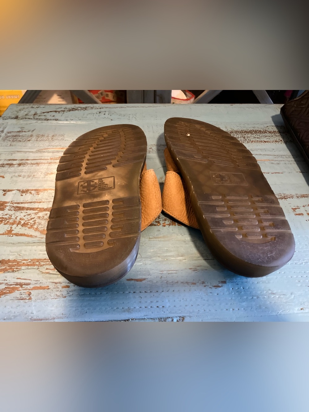 Dr. Martens Tan Leather Double-Buckle Slide Sandals - Picture 15 of 16